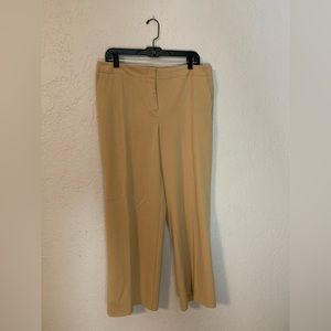 Classic Tan Trousers from Chicos, ponte stretch flat front